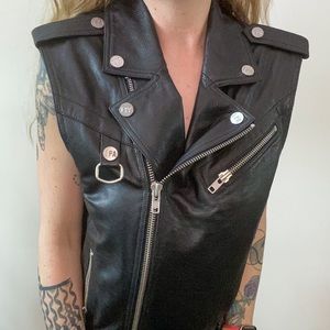 LPA Sleeveless Leather Moto Vest